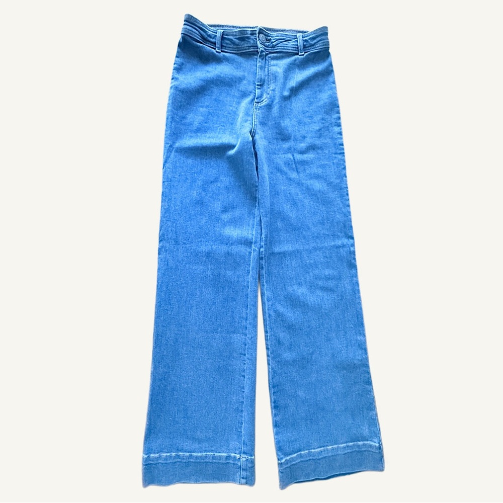 Avec Les Filles Wide Leg Jeans Medium Wash High Rise 27 - Picture 6 of 9
